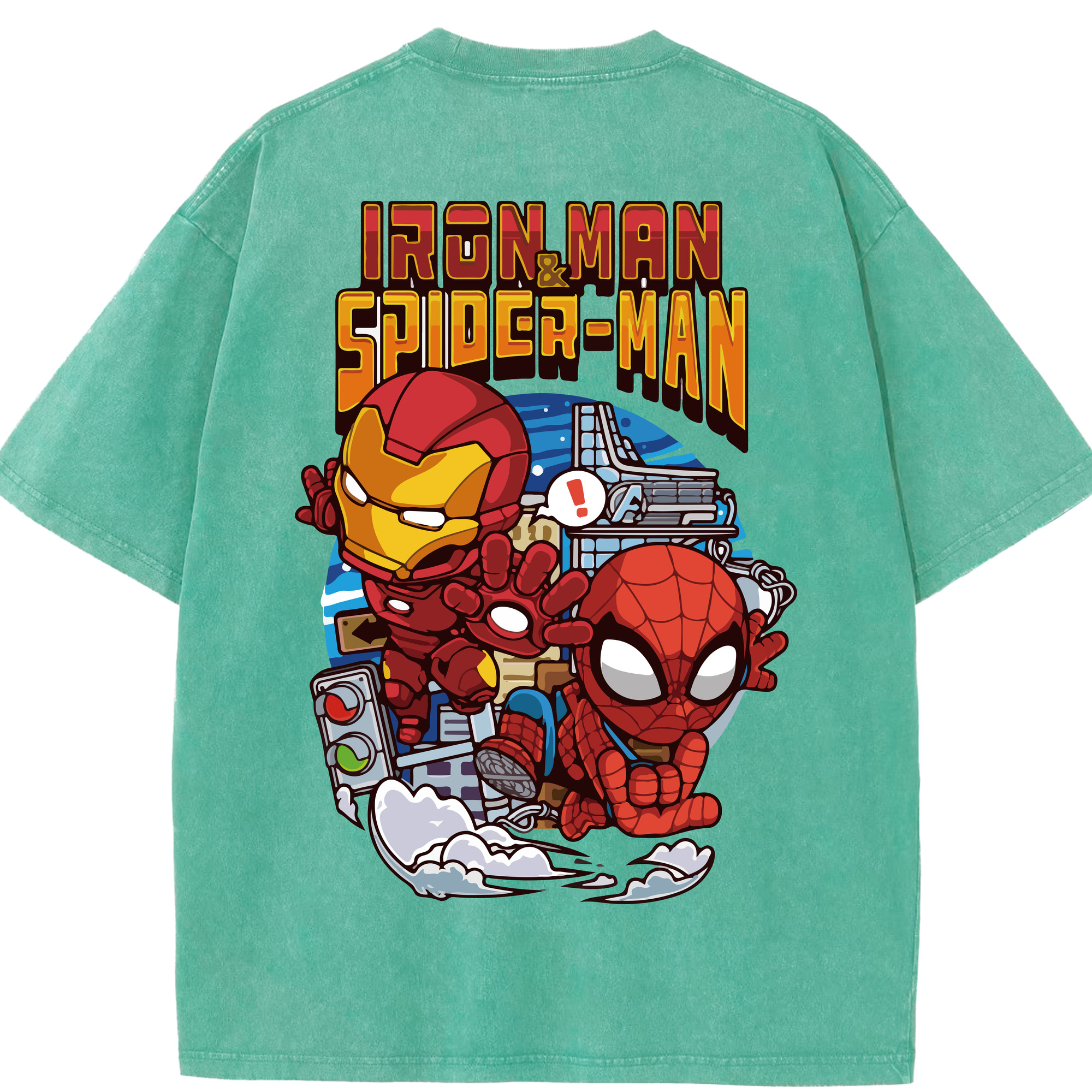 （画像用） アベンジャーズ The Avengers 綿100% ヴィンテージ風 半袖Tシャツ（背面プリント）